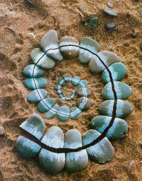 Goldsworthy jungcurrents spiral split stones